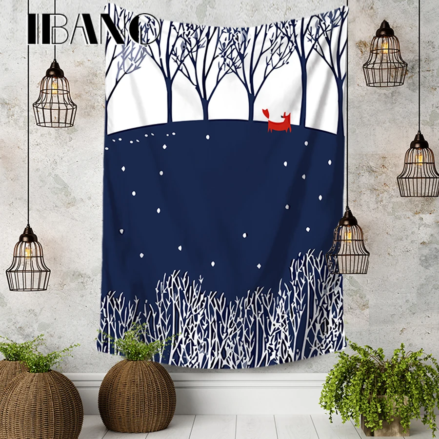 

IBANO Wall Tapestry Fox/Mountain Thicker Wall Hanging Tapestry Blanket Home Decoration for Bedroom Dorm Yoga Mat Tablecloth