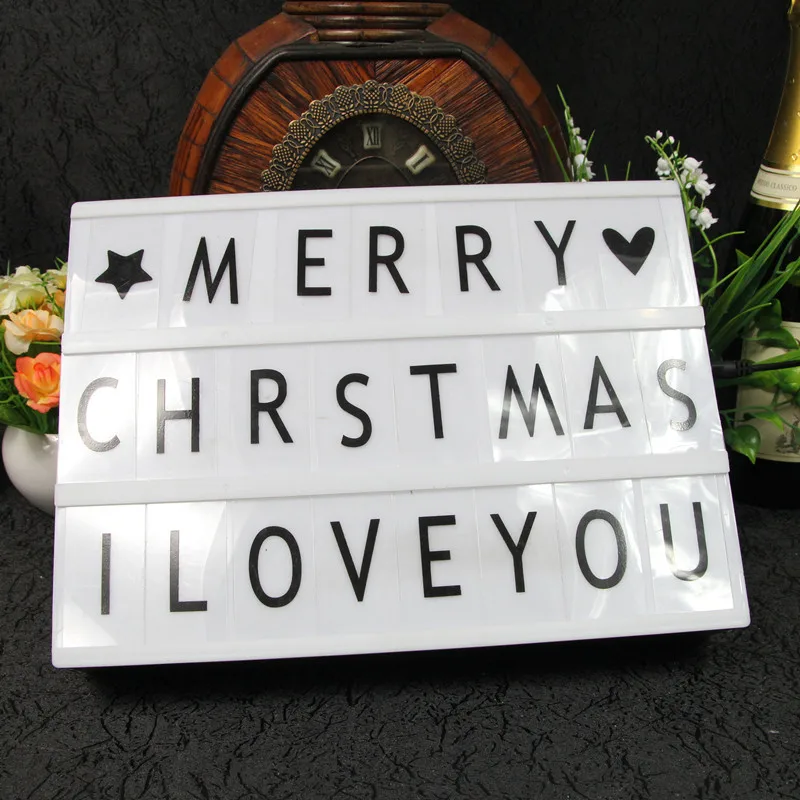 A4 Тип Батарея Powered DIY письмо символ Кино Tic свет коробке знак lightbox Доски для