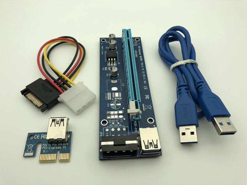 6 шт. 006C USB 3 0 PCI E Express 1X 4x 8x 16x расширитель переходника карта SATA 15pin папа к 4pin кабель
