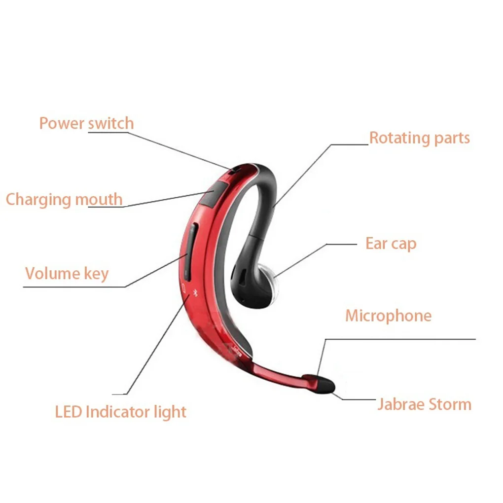 Одно ухо Bluetooth гарнитура бизнес Тип беспроводные наушники длительный вызов Answearing спортивные наушники