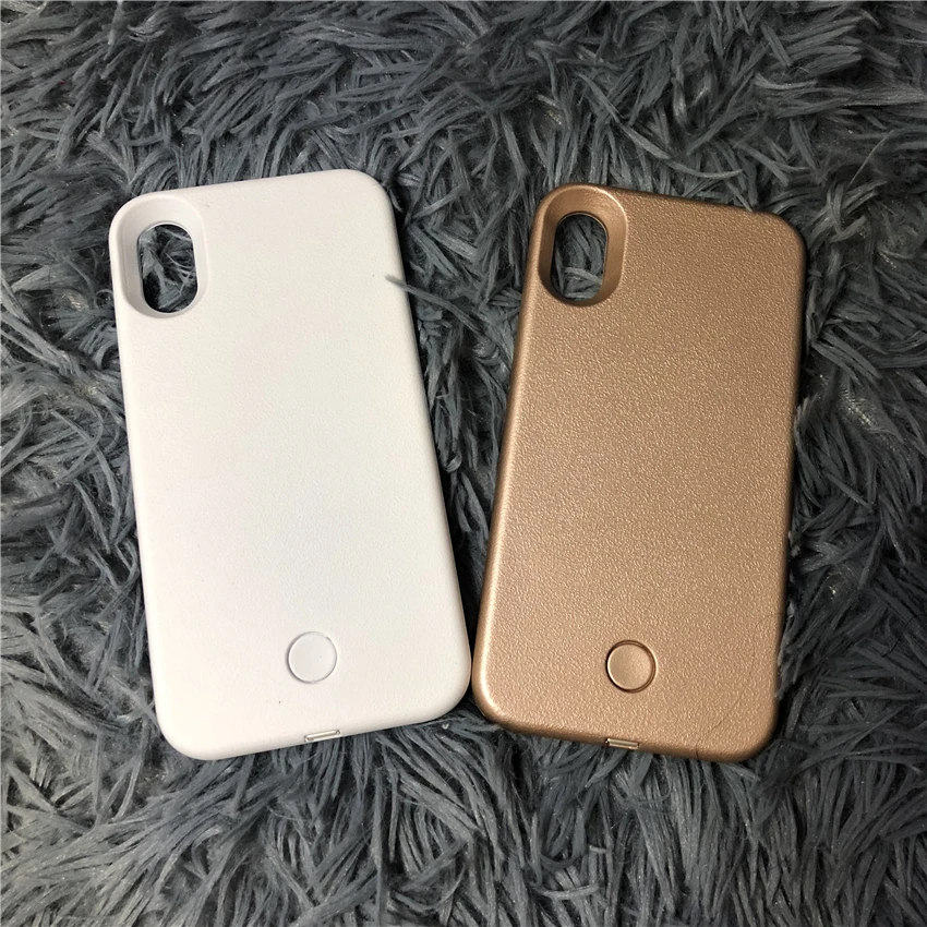 Роскошный светящийся чехол для телефона для iPhone 6, 6s, 7, 8 Plus, X, идеальный селфи светильник, светящийся чехол для samsung S8, S9 plus, чехол