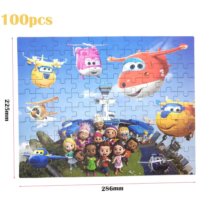 60 шт/100 шт мультфильм супер крылья деревянная игрушка-головоломка 3D головоломка железная коробка посылка для детей обучающие деревянные игрушки монтессори - Цвет: 100pcs C1
