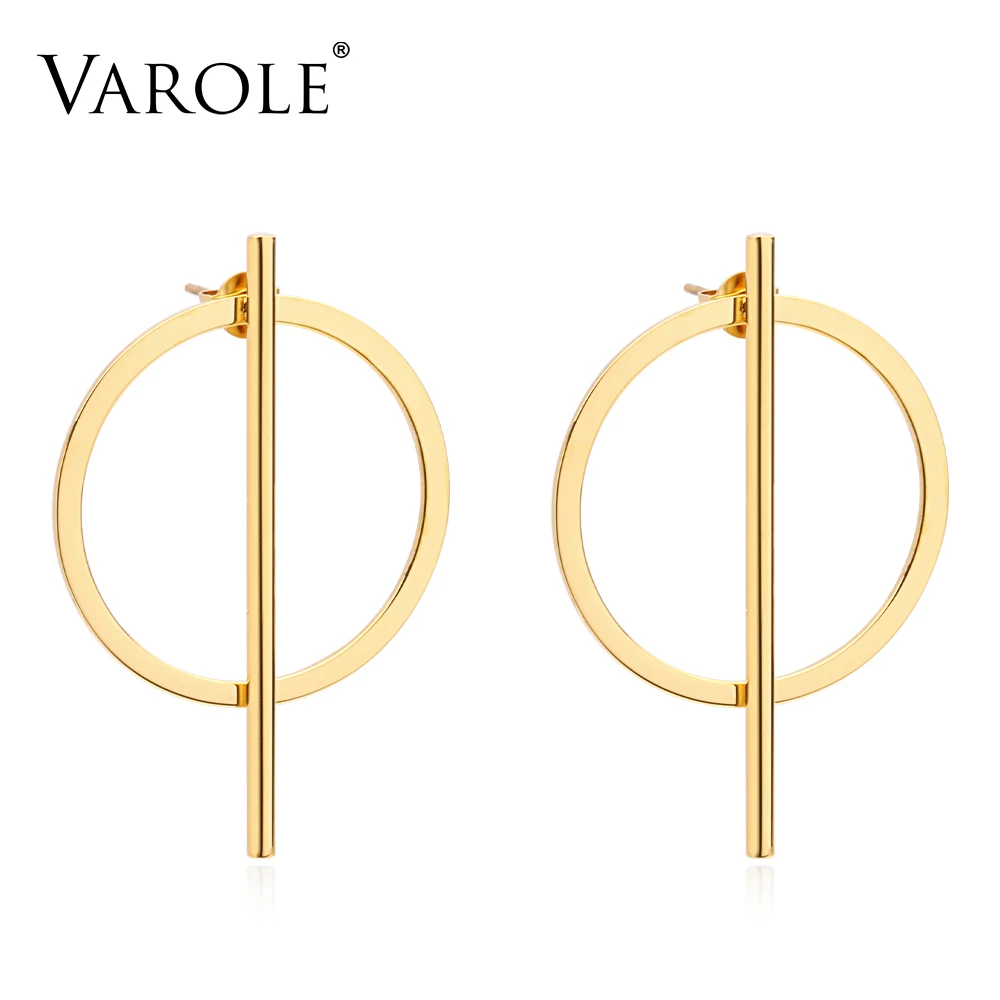 VAROLE простые Стиль серьги гвоздики для девочек нержавеющая сталь цвета: