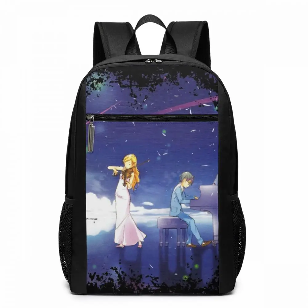 

Kaori Miyazono Violin Backpack Shigatsu Wa Kimi No Uso Backpacks Teen Men's - Women's Bag University Pattern Multi Function Bags