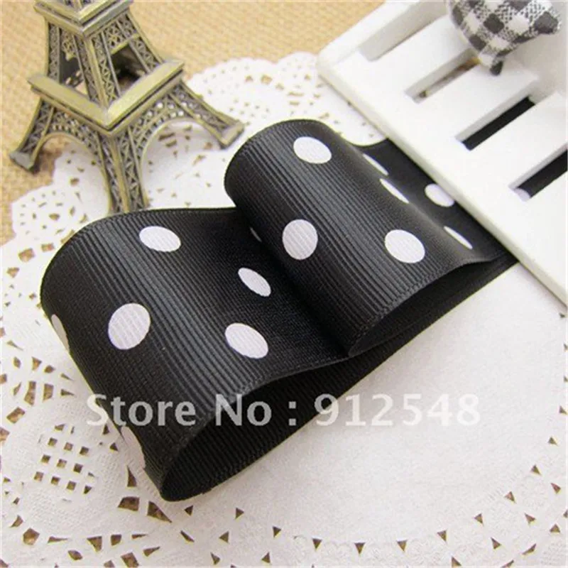 YJHSMY 1 1/2 &quot(38 мм) 5 ярдов/lot ширина 100% полиэстер печатных grosgrain ленты в горошек