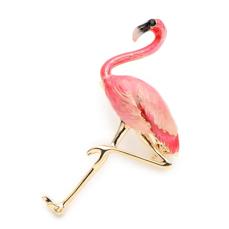 Женская/мужская брошь-птица брошь из металлического сплава с эмалью красного и