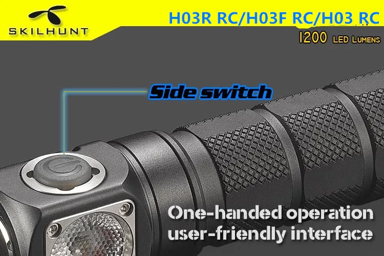 Skilhunt H03C RC с одной рукой боковой переключатель RGBW светодиодный налобный фонарь 18650 CR123A Магнитный перезаряжаемый фонарь с бесплатной головкой
