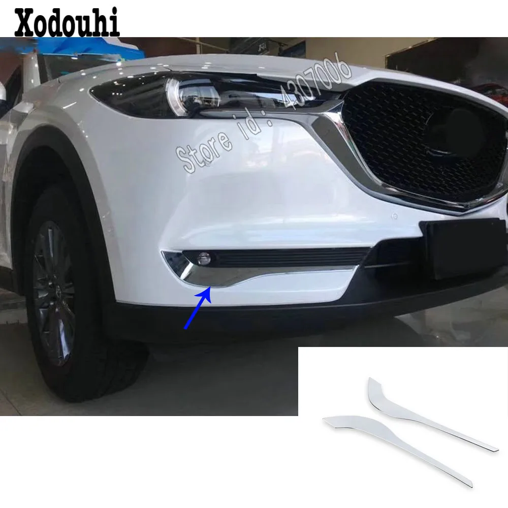 

For Mazda CX-5 CX5 2nd Gen 2017 2018 2019 2020 Car Body Head Front Fog Eyebrow/trim Light Lamp Frame Stick ABS Chrome Cover 2pcs
