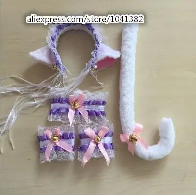 Вечерние головные уборы в стиле Лолиты с кошачьими ушками для Маскарадного костюма на Рождество, шелковые головные уборы, бутафория для маскарада, головные уборы на Хэллоуин - Цвет: A