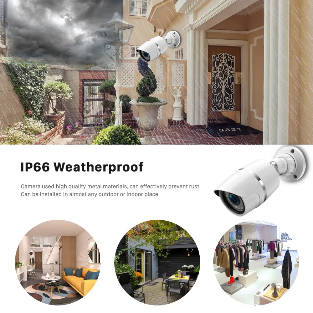 ANBIUX 720P 960 1080P 48V POE IP Камера 2MP открытый Водонепроницаемый ИК Ночное P2P ONVIF