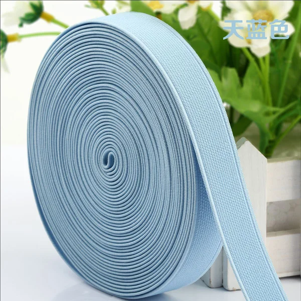 Sky blue 15 мм/20 мм/25 мм многоцветная прочная высокоэластичная лента для рукоделия толщина 1,5 мм Швейные аксессуары для одежды и обуви 13 цветов - Цвет: Sky blue