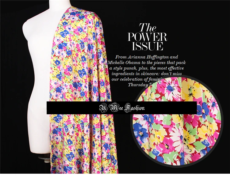 CNUM SCD014 100% натуральный шелк CDC/Солнечный цветок/шелковая ткань креп De Chine/ширина 1