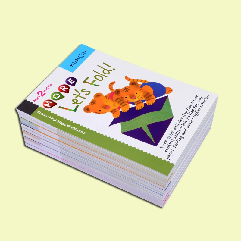 12 шт. Kumon let's fold/let's color/let's cut paper sticker Book Детская английская книга с картинками подарок для ребенка