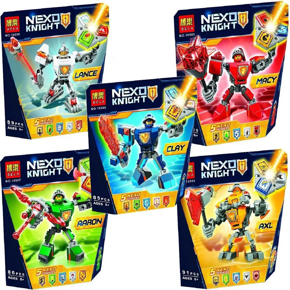 Nexo Knights боевой костюм Macy Clay Aaron Lance Axl строительный комплект совместимые Legoings Clays