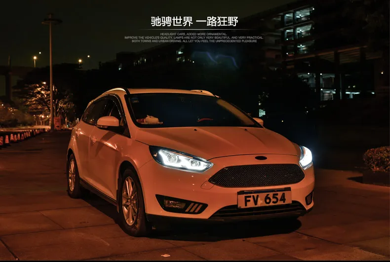 Автомобильный Стильный чехол на головную лампу для Ford Focus- фары светодиодный фары DRL Объектив Двойной Луч Биксеноновые автомобильные аксессуары