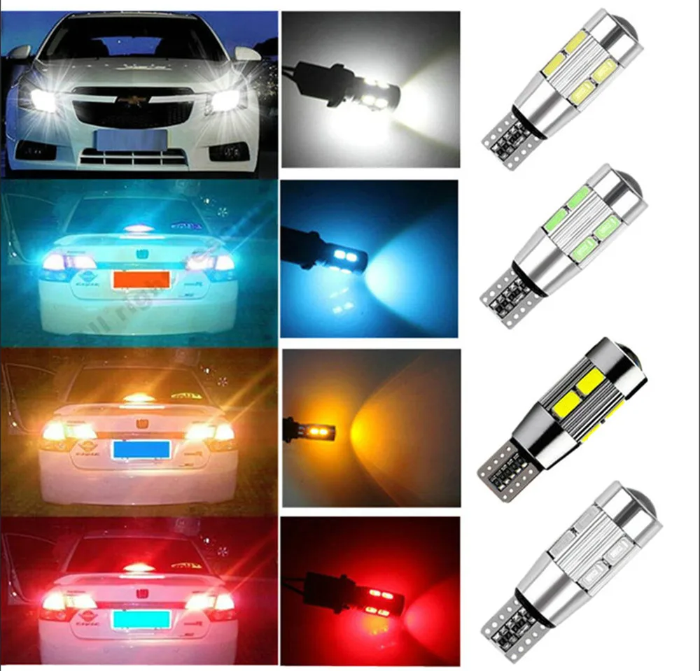 4 светодиодные лампы T10 W5W 10SMD CANBUS без ошибок по OBC светодиодный СВЕТОДИОДНАЯ Лампа