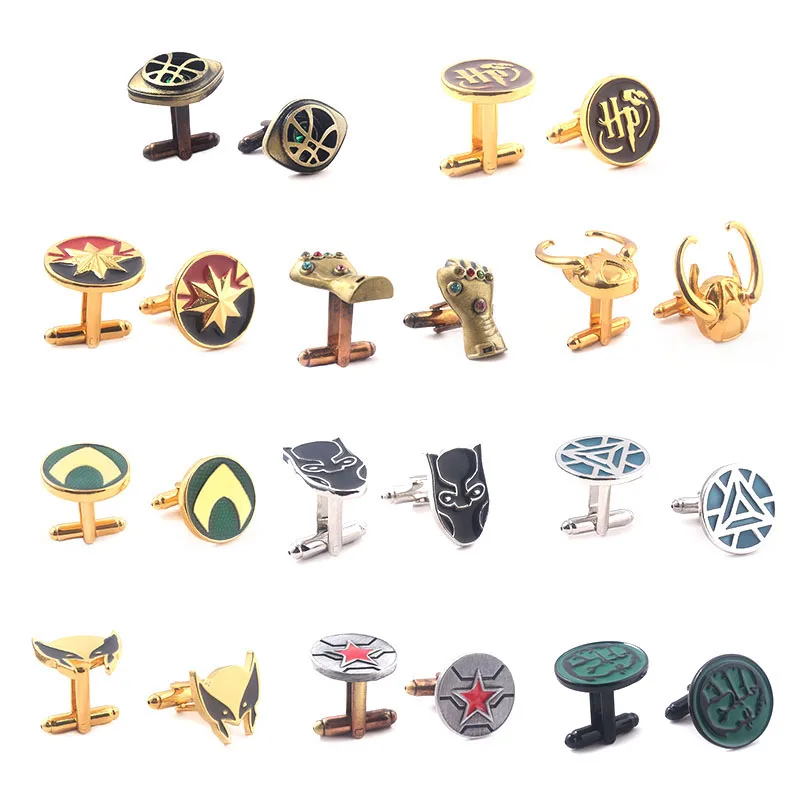 Рубашка запонки для мужчин Железный человек Тор танос Халк Капитан Америка