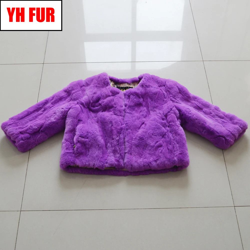 Женская тонкая повседневная одежда 100% с линией натурального меха кролика пальто