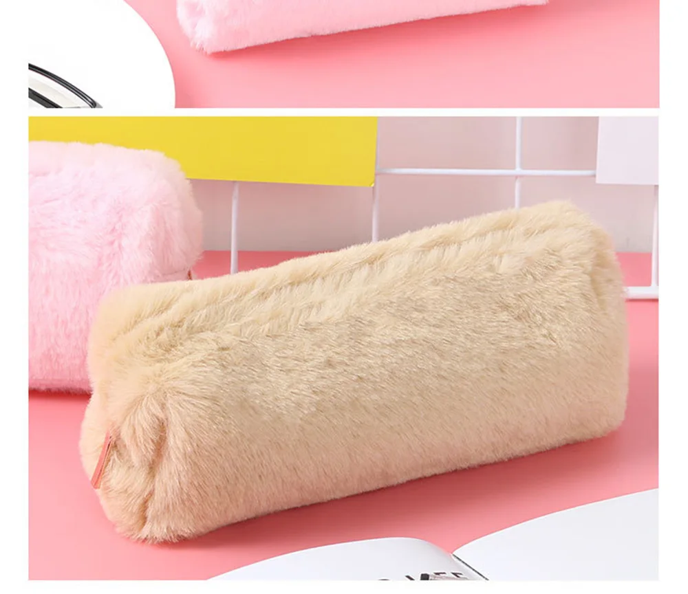 Корейский школьный Карандаш Чехол Kawaii милые плюшевые уголовного для мальчиков и девочек узкие Чехол На Молнии Сумочка для косметики сумка Канцелярские Материал Kpop