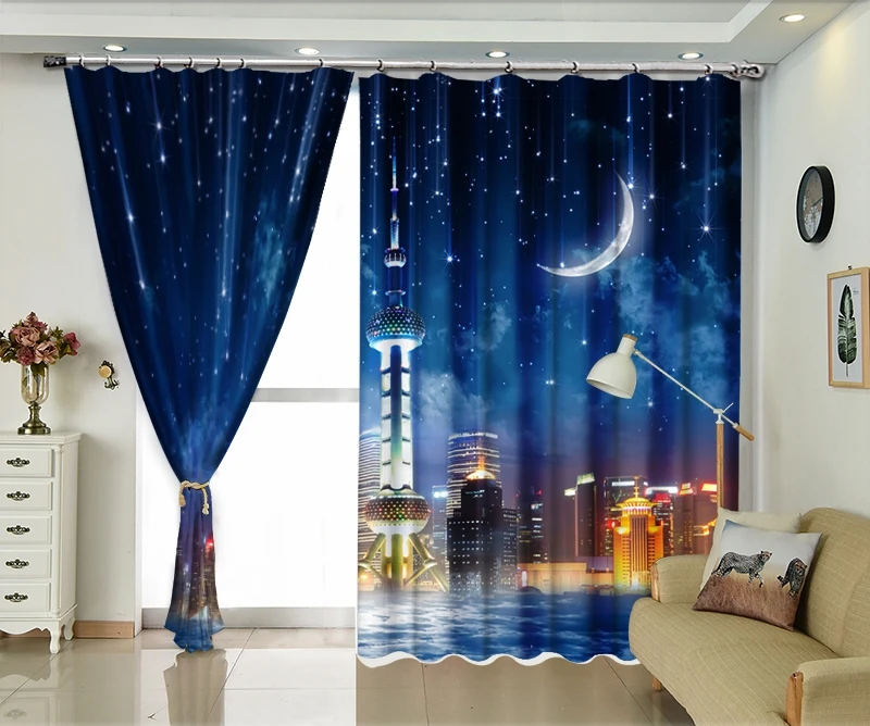 Ночь Шанхая 3D занавески постельные принадлежности для гостиной или отеля