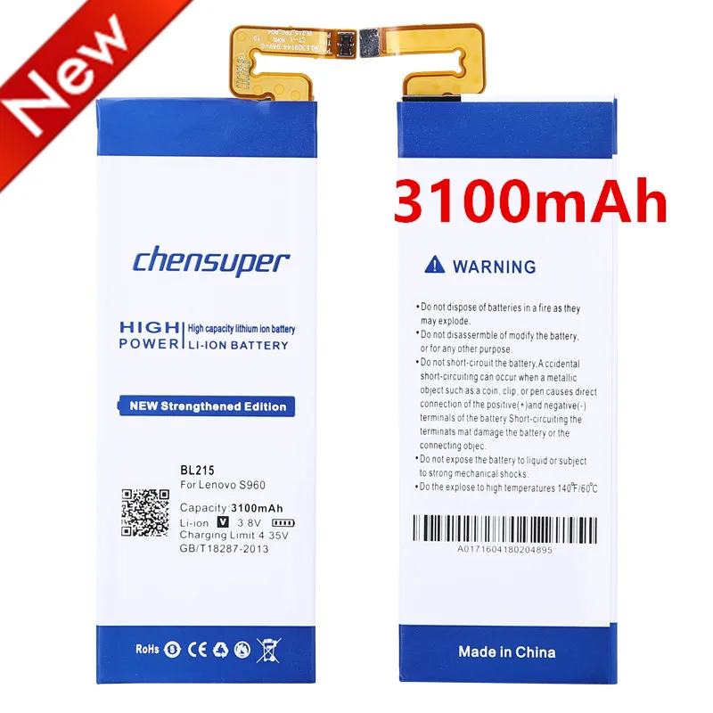 Для Lenovo VIBE X Battery 100% высококачественный аккумулятор 3100 мАч BL215 Замена для S960 S968T