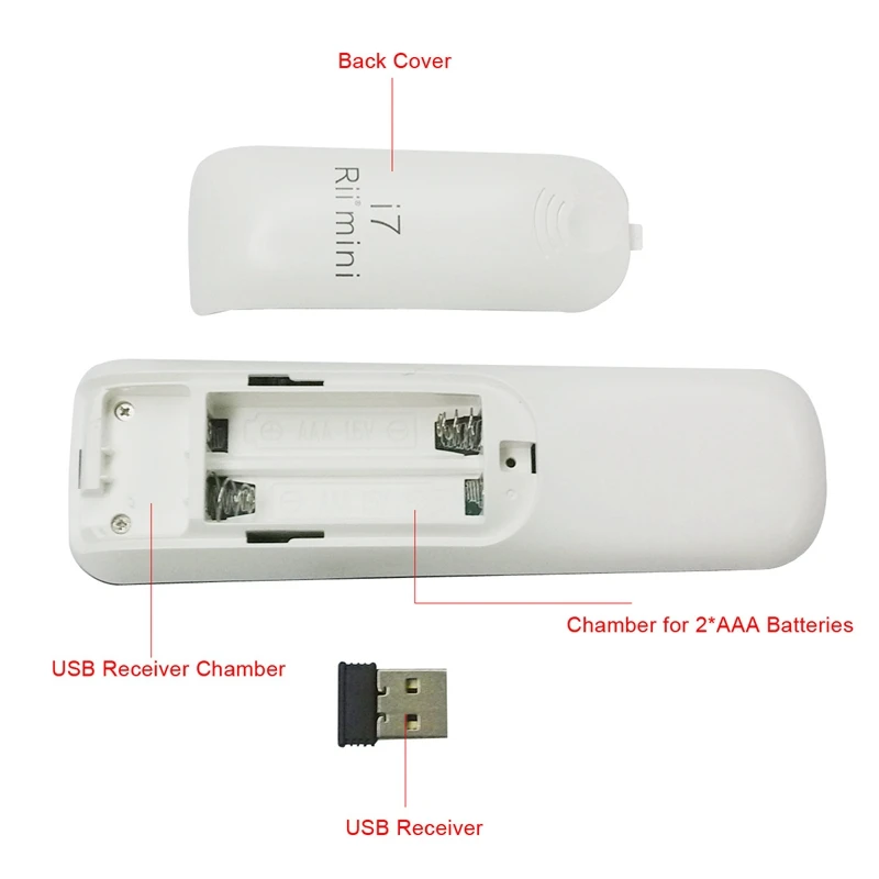 WeChip Rii i7 мини USB беспроводная лазерная Летающая воздушная мышь 2,4G пульт дистанционного управления Встроенный 6 осей для Smart tv/Android tv Box датчик движения геймера