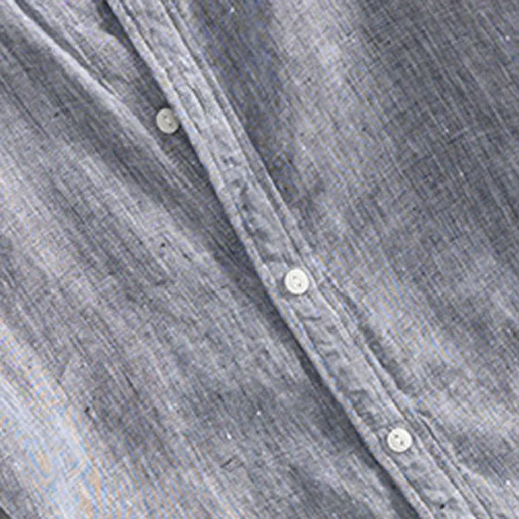 Бесплатная Страусиная Мужская модная льняная рубашка с длинными рукавами