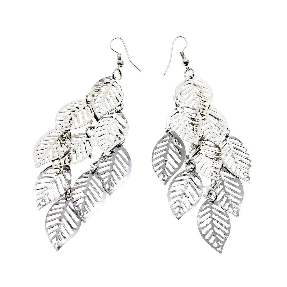 1 пара Роскошные серьги в богемном стиле с кисточками и листьями корейские