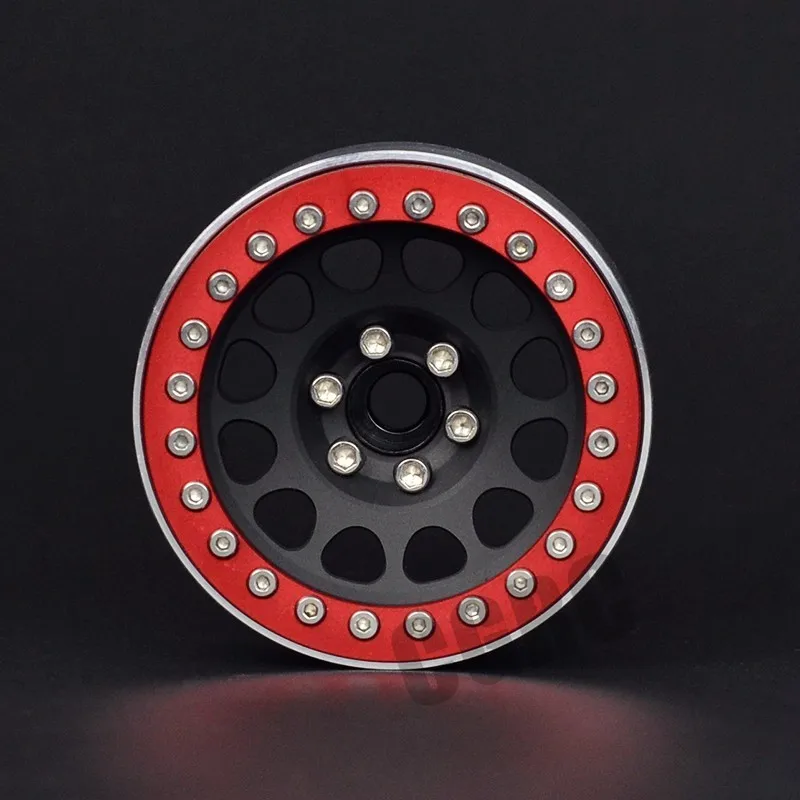 4 шт. 2,2 дюйма металлический обод колеса Beadlock для 1/10 RC Гусеничный автомобиль TRX4 Defender Bronco RC4WD D90 Axial Scx10 90046 CCO1 TF2 - Цвет: Red 4pcs