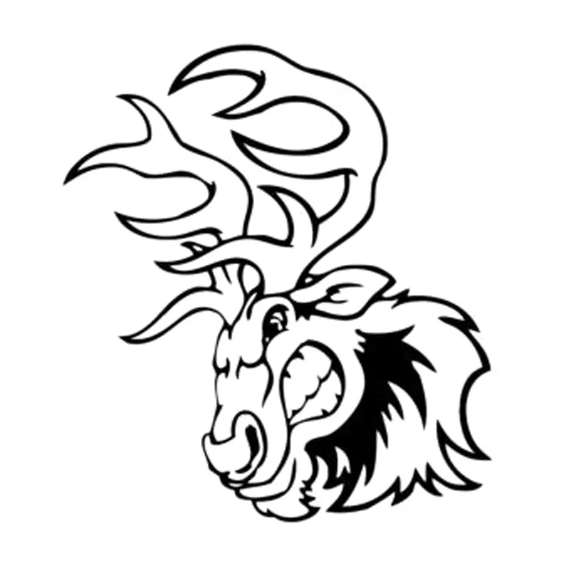 Виниловая наклейка для автомобиля Angry Moose Deer 14 2 см * 15 8 Черная/серебристая с