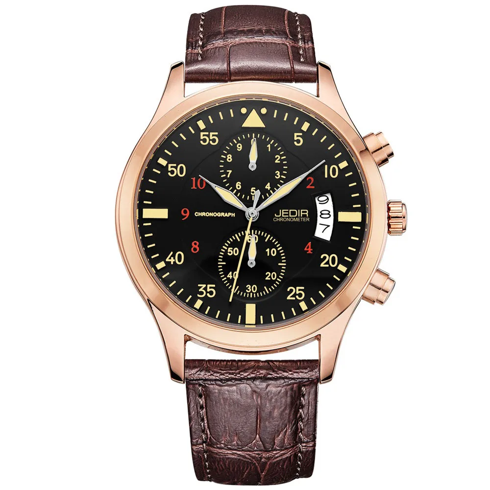 brown rose Топ бренд Роскошные Кварцевые часы мужские спортивные часы военные армейские мужские кожаные Наручные часы новые часы relogio masculino - Цвет: brown rose