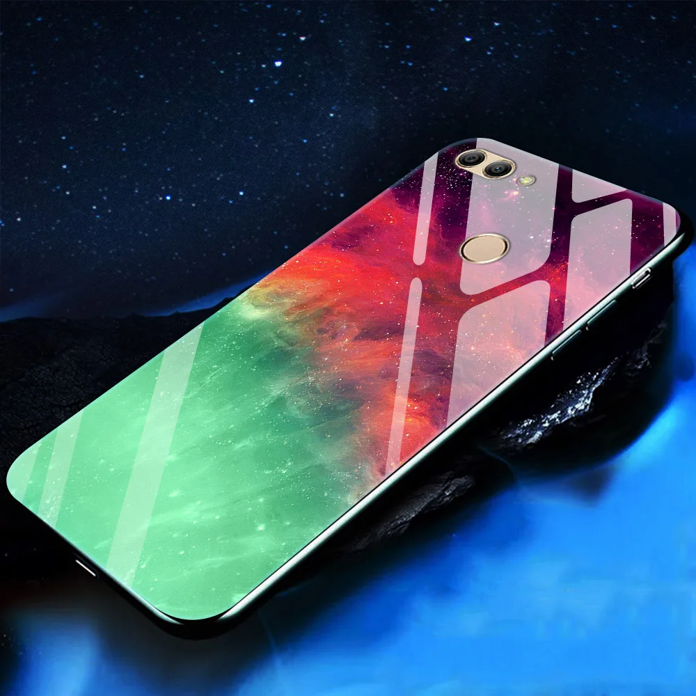 Жесткий чехол для huawei Y9 чехол из закаленного стекла задний корпус силиконовый бампер чехлы для телефона для huawei Y9 FLA-LX1 Y 9 Y92018