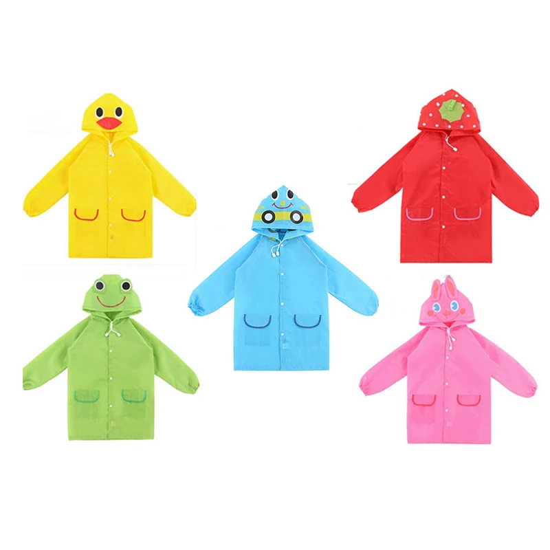 

Waterproof Kids Rain Coat For children Raincoat Rainwear Rainsuit Kids Animal Style Raincoat Car Rabbit Duck Frog Strawberries