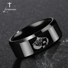 Letdiffery модное пиковое кольцо для покера, мужское кольцо из нержавеющей стали, черное пиковое кольцо для покера, anel Letdiffery модное пиковое кольцо для покера, мужское кольцо из нержавеющей стали, черное пиковое кольцо для покера, anel