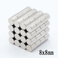 100pcs 8x8 mm n35 super strong small round neodymium magnets rare earth permanet magnet