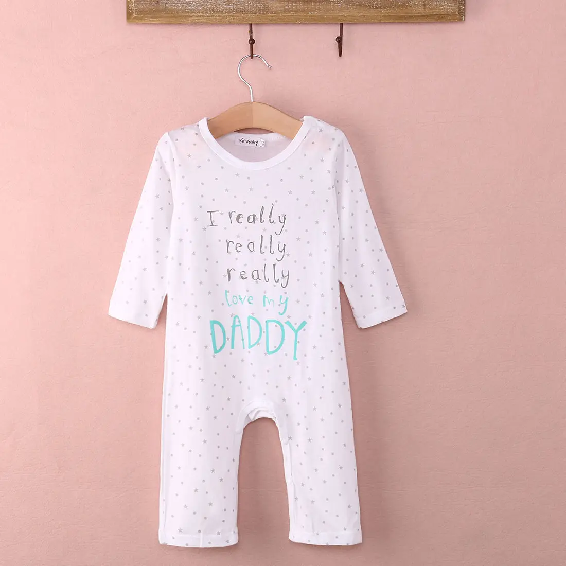 Комбинезон унисекс из хлопка с надписью I love Mum Dad для маленьких мальчиков и