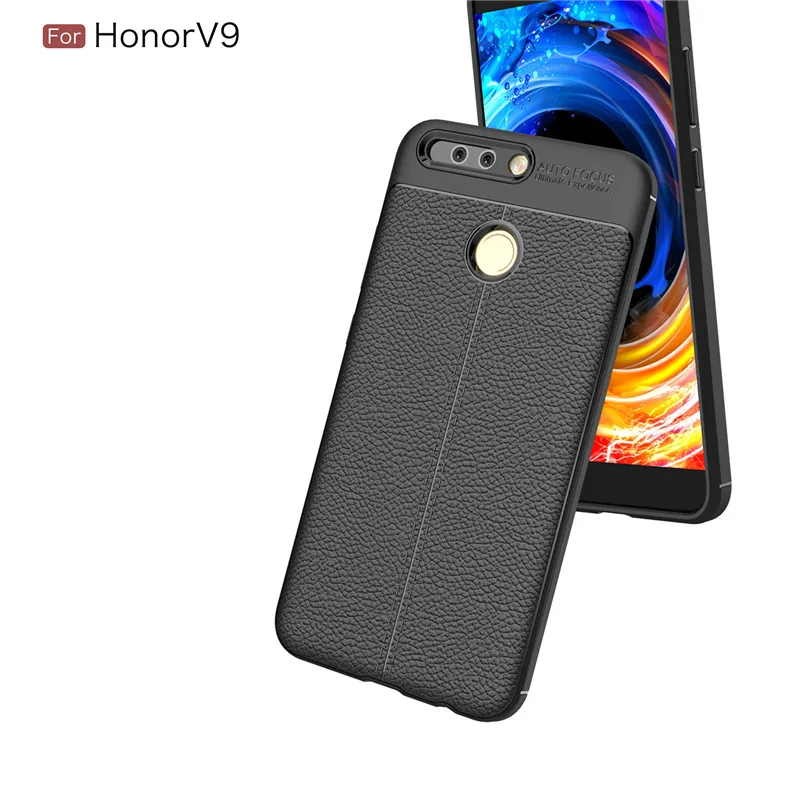 Мягкие TPU кожа углеродного волокна крышка для huawei Honor V9 Fundas антидетонационных