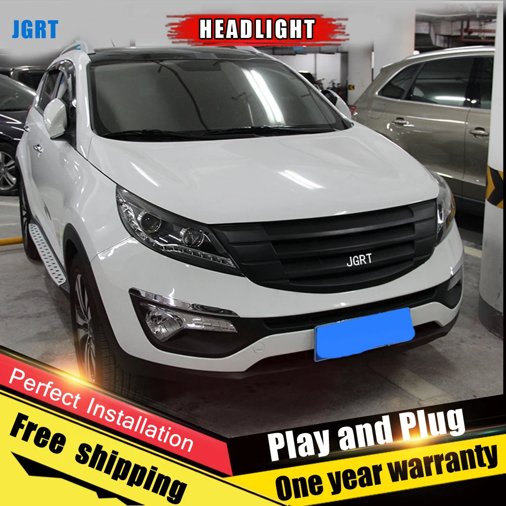 Автомобильные светодиодные фары для Kia Sportage R 2014-2015 линзы двойной луч H7 Ксеноновые