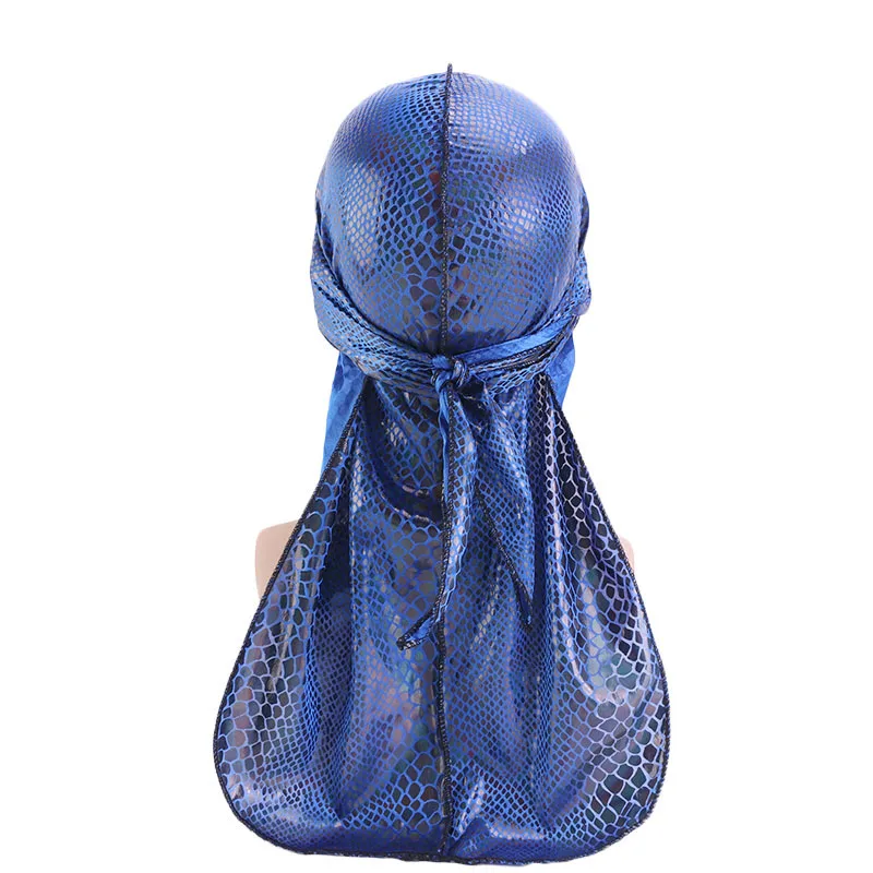 Унисекс с крокодиловым принтом шелковистые тюрбан шляпы парики Durags Doo Rag головной