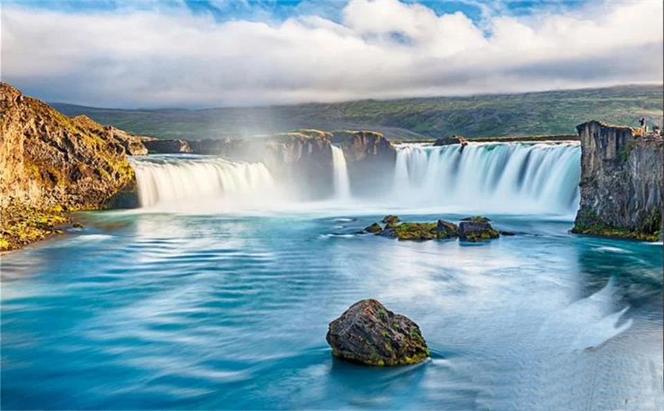 3d обои для комнаты на заказ росписи фото водопад Исландии картина с написанным