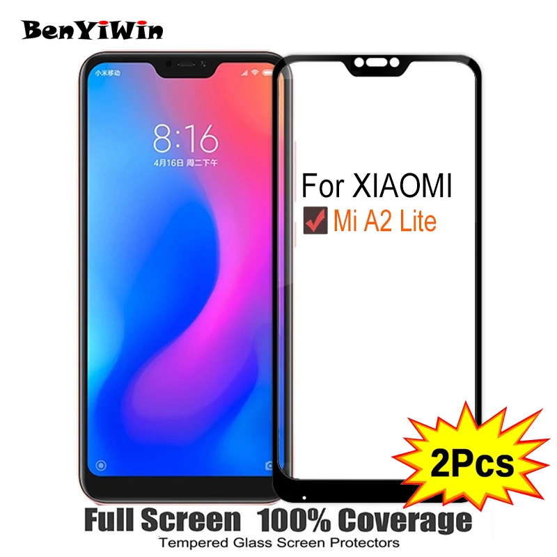 2 шт Полное покрытие экрана протектор Закаленное стекло для Xiaomi MI A2 Lite 5 84 &quot9 H