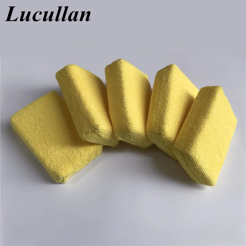5 PCS Yellow 5 шт. автокосметика Премиум микрофибра Аппликаторы губки, салфетки, микрофибра ручной воск полировка подушка для деталей - Цвет: 5 PCS Yellow