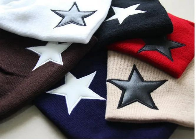 

Fashion Crochet Star Beanie Hat Skull Cap Winter Knitted Hat Hip-hop Cap men women