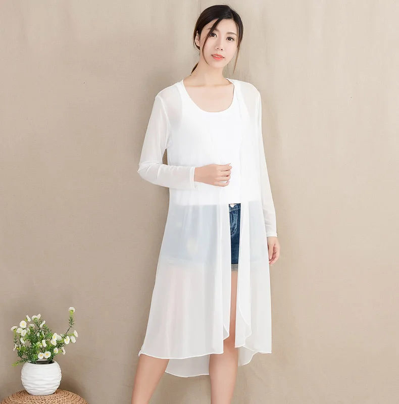 Летние кардиганы для Для женщин 2018 Повседневное дамы кимоно женщина с длинным