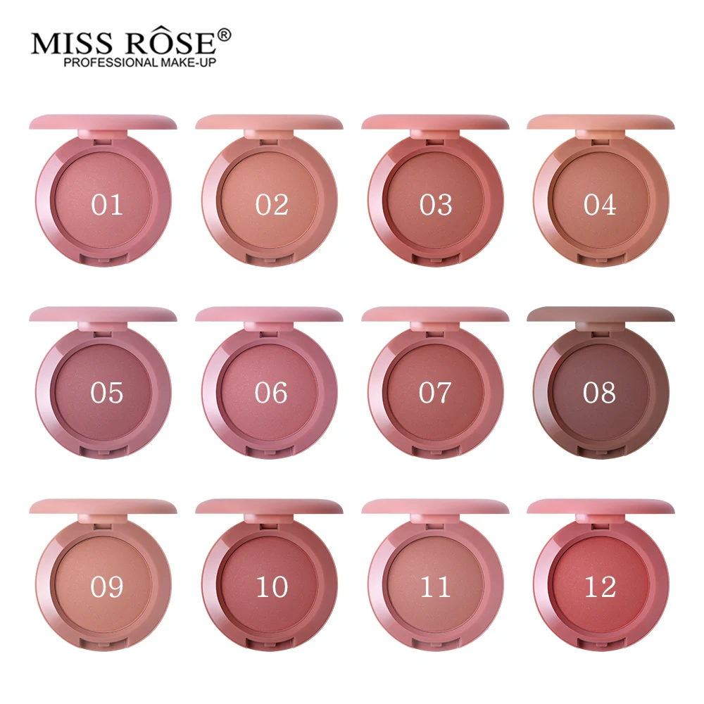 Miss Rose палитра румян для лица 12 цветов матовый Блестящий бронзер макияжа пудра