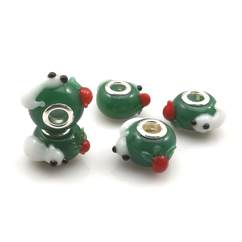 24 шт./лот бусины с большими отверстиями в форме кролика для европейских бусин