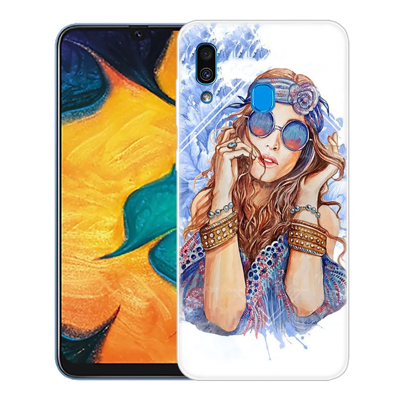 Модный чехол для телефона с черными и коричневыми волосами Samsung Galaxy A70 A60 A50 A40 A30 A20