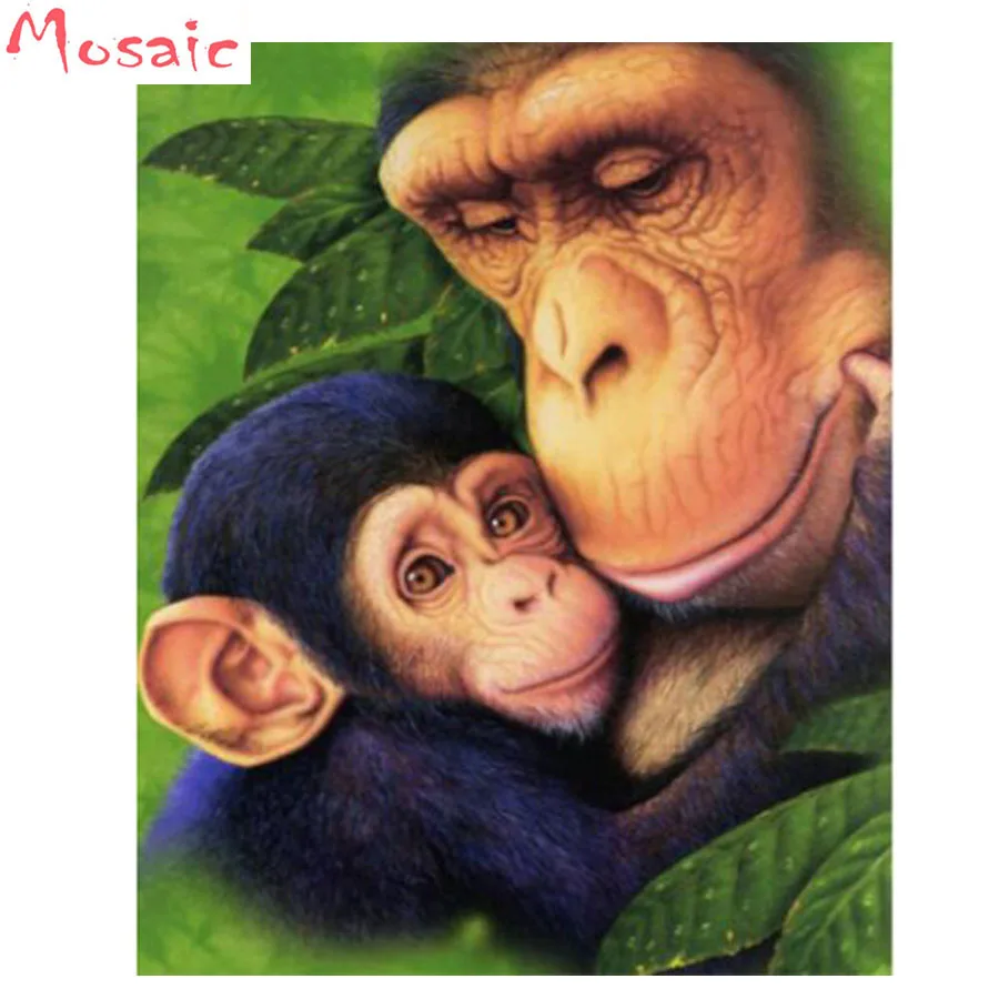DIY Алмазная картина &quotорангутанг&quot полностью квадратная/круглая вышивка