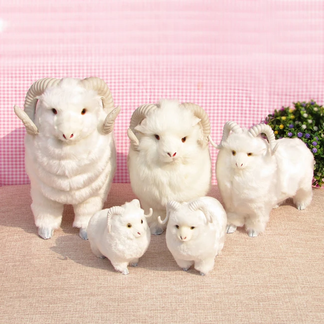 

simualtion white goat model plastic& furs sheep toy handicraft,home decoration Xmas gift w5750