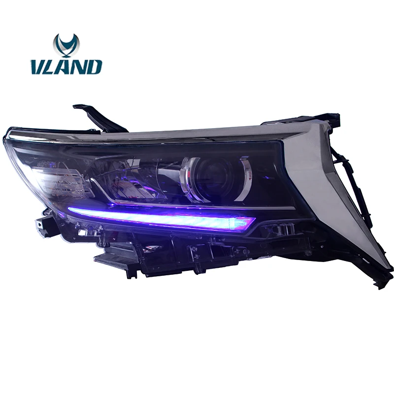 Vland Factory автомобильные аксессуары Головной фонарь для Toyota Land Cruiser Prado-up полный светодиодный светильник на голову с последовательным индикатором